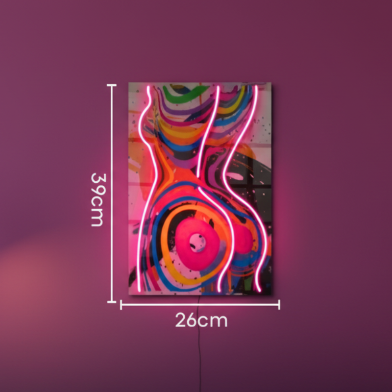 Neon woman LED tavla
