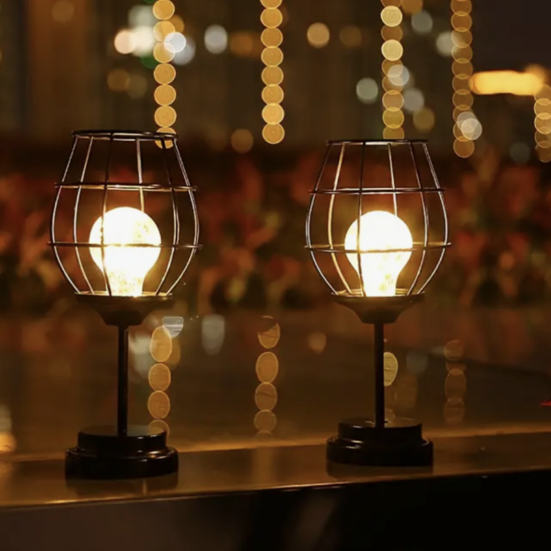 Vinglas led-ljus lampa